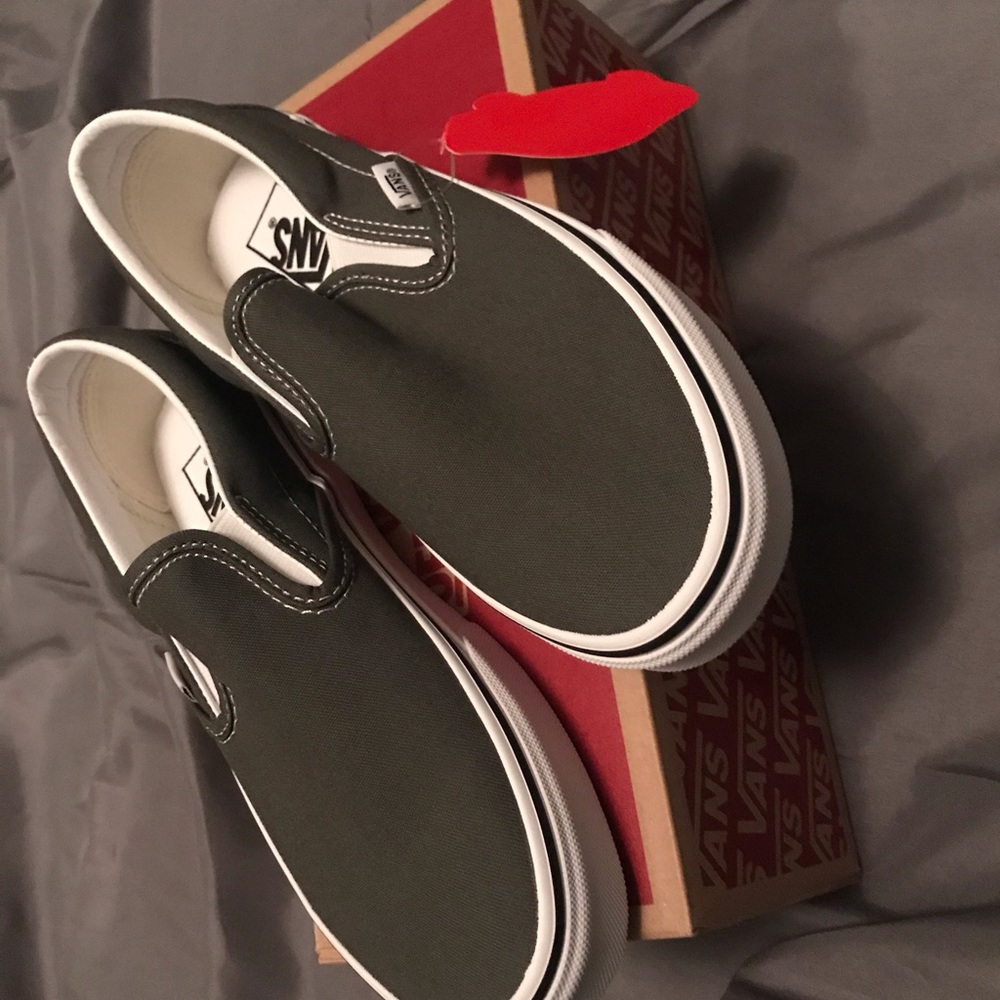 Grey vans slip on size 8 women’s